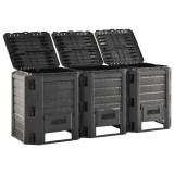 Compostor de gradina, negru, 1200 L