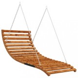 Balansoar pat, 115x147x46 cm, lemn masiv curbat cu finisaj tec