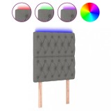 Cumpara ieftin Tablie de pat cu LED, gri inchis, 80x7x118/128 cm, textil
