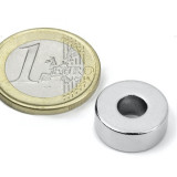 Magnet neodim inel &Oslash;15/6 x 6 mm, putere 5,1 kg, N42