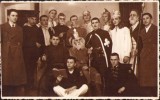 P294 Tineri &icirc;ntr-o piesă de teatru de Crăciun, studio Grigorescu, Călărași, perioada interbelică