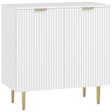 HOMCOM Bufet de bucătărie, Mobilier de depozitare cu 2 uși, Etajeră reglabilă, Picioare metalice ridicate, 80 x 40 x 80 cm, Alb | Aosom Romania