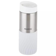 Cana termica, termos din inox, alb, capacitate 420 ml, Klausberg