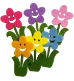 Accesorii pentru activitati senzoriale,floare,fetru,5 bucati set