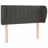Cumpara ieftin Tablie de pat cu aripioare gri inchis 93x23x78/88 cm catifea