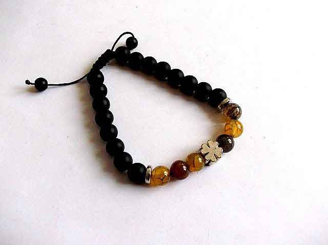 Bratara agate skin dragon si onix, bratara pietre semipretioase 32427