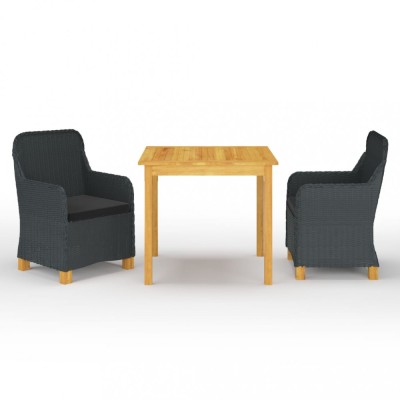 vidaXL Set de masă pentru grădină, 3 piese, gri &amp;icirc;nchis 3067753 foto