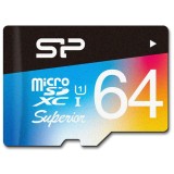 Card memorie 64GB Superior UHS-1 U3 UHS-3 Retail pack w/ adaptor (Colorful), Silicon Power
