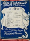 Miss Dudelsack, operet ain trei acte, partitura pentru pian - Rudolph Nelson