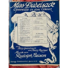 Miss Dudelsack, operet ain trei acte, partitura pentru pian - Rudolph Nelson