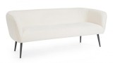 Cumpara ieftin Canapea otel negru textil alb Avril 175x70x68 cm
