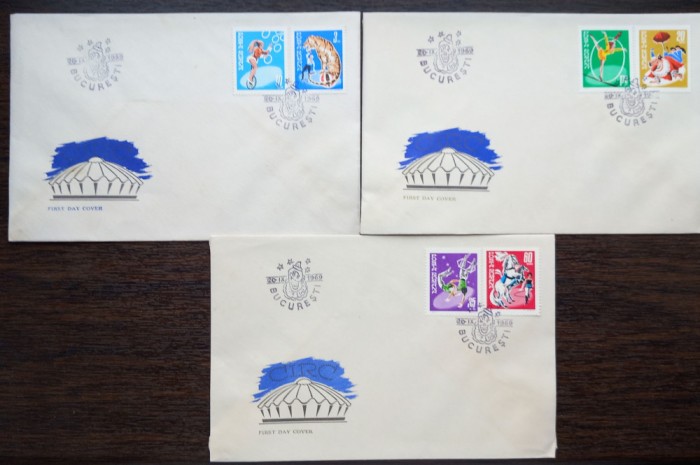 FDC ROMANIA - CIRC - 20.09.1967 - SERIE COMPLETA, LP 708