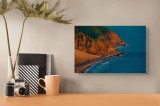 Tablou Canvas pe tema apusul pe țărm st&acirc;ncos, 39 x 26 cm, CMCLASS
