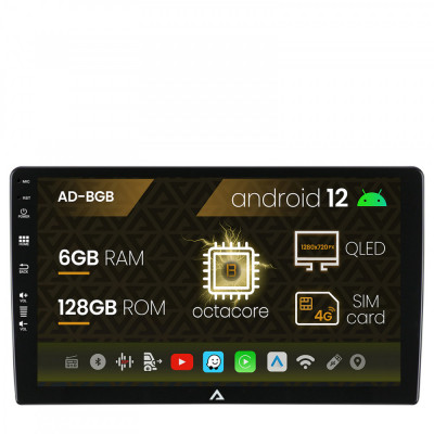 Navigatie All-in-one Universala, Android 12, B-Octacore 6GB RAM + 128GB ROM, 10.1 Inch - AD-BGB10006 foto