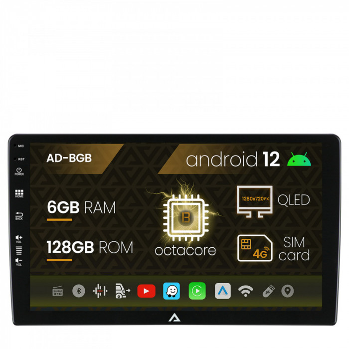 Navigatie All-in-one Universala, Android 12, B-Octacore 6GB RAM + 128GB ROM, 10.1 Inch - AD-BGB10006