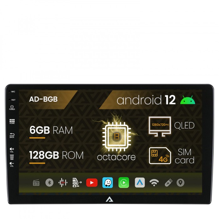 Navigatie All-in-one Universala, Android 12, B-Octacore 6GB RAM + 128GB ROM, 10.1 Inch - AD-BGB10006