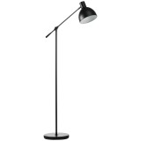 HOMCOM Lampadar de podea pentru living 40 W &icirc;nălțime ajustabilă, abajur și braț pivotant, comutator la picior, soclu E27, negru | Aosom Romania