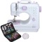 Mini masina de cusut portabila, 12 tipuri de cusaturi, cu Set 172 articole cusut, Doua moduri de functionare a sursei de alimentare, Alb