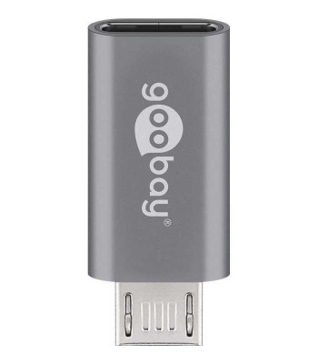 Adaptor USB Type C mama la micro USB 2.0 Tip B tata gri Goobay foto