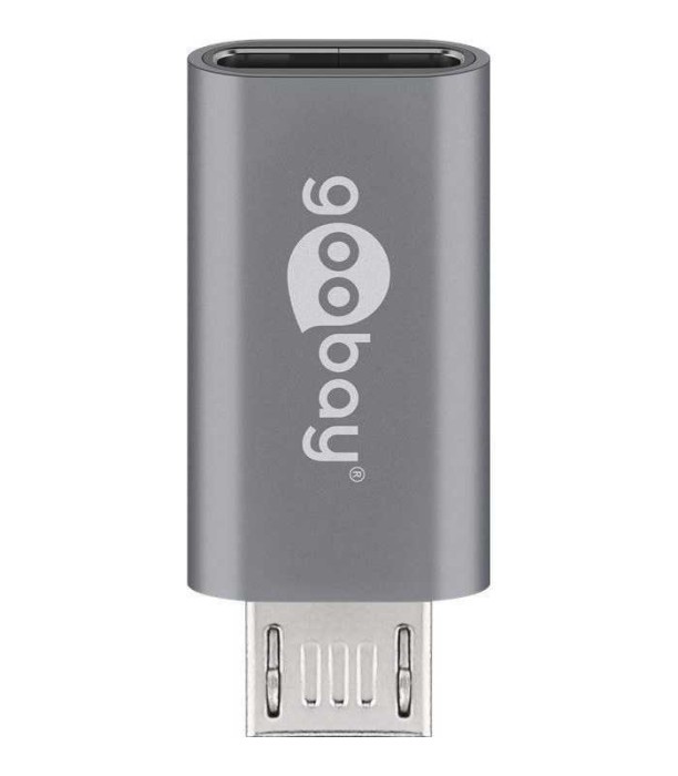 Adaptor USB Type C mama la micro USB 2.0 Tip B tata gri Goobay