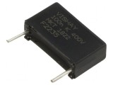 Condensator Poliester 0,1uF 400VDC &plusmn;10% THT Dimensiuni 18x5,5x10,5mm