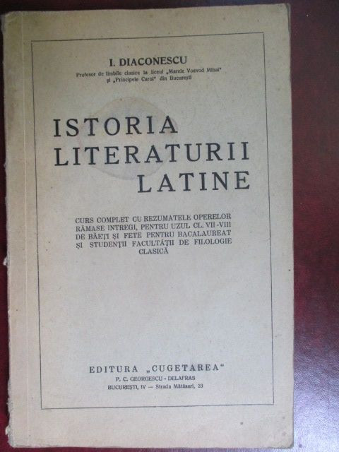 Istoria literaturii latine-I.Diaconescu