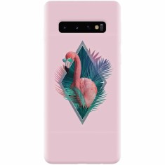 Husa silicon pentru Samsung Galaxy S10 Plus, Flamingo With Sunglass foto