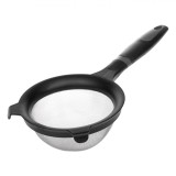 Strecurătoare Manuală, Plastic, Negru, Dimensiune 11cm, M&acirc;ner 16cm, Plasă Metalică, cu maner, Oem