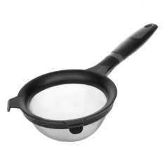 Strecurătoare Manuală, Plastic, Negru, Dimensiune 11cm, M&acirc;ner 16cm, Plasă Metalică