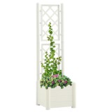 Jardiniera Gradina cu Spalier Gossi, 43x43x142 cm, PP, Alb, 30L, Rezistenta UV/Inghet, Interior/Exterior