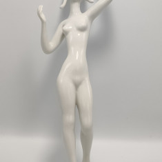 Figurina / bibelou Art Deco, nud de tanara, portelan maghiar-