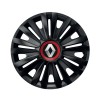 Set 4 capace roti Royal Negru cu inel rosu pentru gama auto Renault, R14