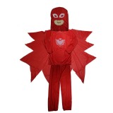 Costum Eroi in Pijamale, PJ Masks, pentru copii, Bufnita Amaya, rosu, 7-9 ani, 120-130 cm