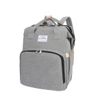 Rucsac multifunctional pentru bebelusi, cu patut extensibil, model unisex, gri, Oem