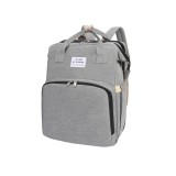 Rucsac multifunctional pentru bebelusi, cu patut extensibil, model unisex, gri