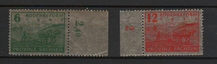 TIMBRE 140e, GERMANIA, 1945/6, ZONA SOVIETICA, HARTIE PERGAMENT; SERIE COMPLETA.