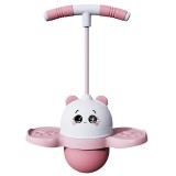 Cumpara ieftin Minge de saritura cu tabla de echilibru, bat Pogo, din plastic si cauciuc, pentru fete, alb/roz