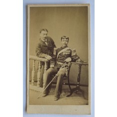 CDV Atelier Romania 1860-1870 militar decorat medaliat perioada Carol I