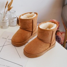 Cizme tip UGG, imblanite, scurte, Camel - 31