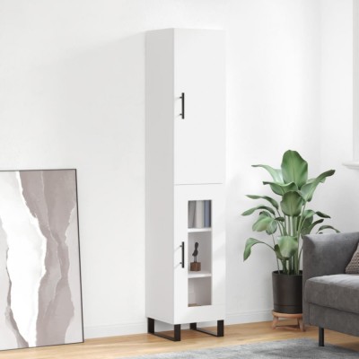 vidaXL Dulap &amp;icirc;nalt, alb, 34,5x34x180 cm, lemn prelucrat 3199065 foto