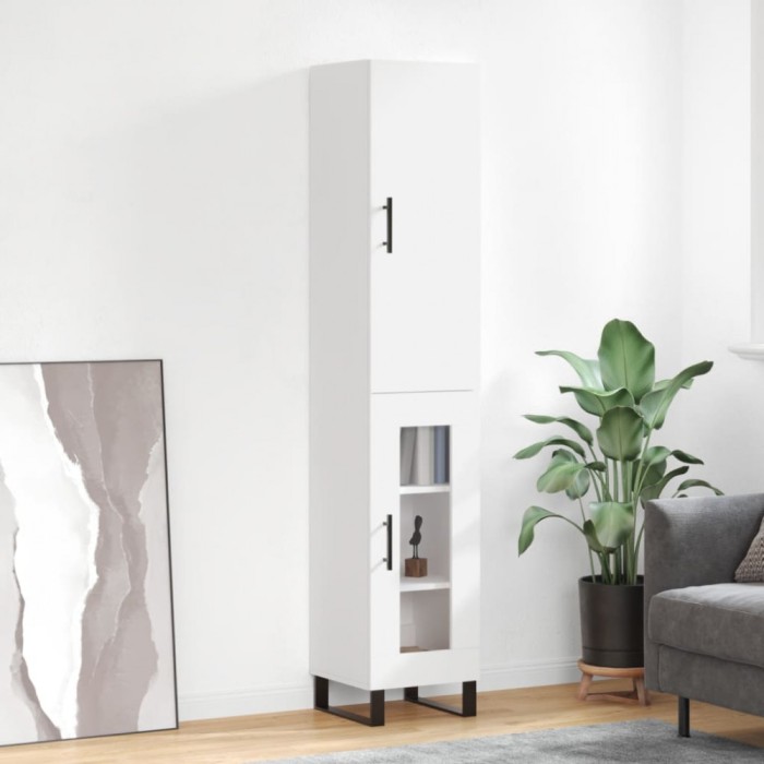 vidaXL Dulap &icirc;nalt, alb, 34,5x34x180 cm, lemn prelucrat 3199065