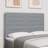 vidaXL Cap de pat LED Design Linii Gri deschis 72 cm Țesătură