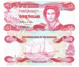 Bahamas 3 Dollars 1984 P-44a UNC