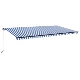 Copertina retractabila manual cu LED albastru si alb 600x300 cm