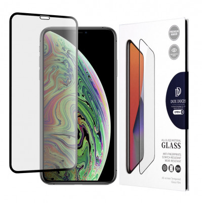 Folie pentru iPhone X / XS / 11 Pro, Dux Ducis Tempered Glass, Black foto