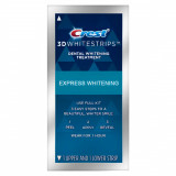 Benzi Crest 3D White 1 Hour Express, 1 plic, 12% concentratie, tratament albire dinti