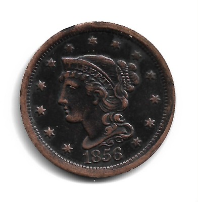 USA Cent - BRAIDED HAIR 1856 - Replica Muzeu foto