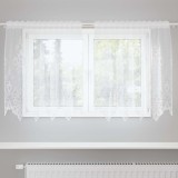 vidaXL Cortină din Dantelă cu perdele Floral Alb 80 x 150 cm Poliester 4107748