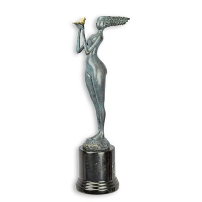 Femeie cu porumbel-statueta moderna din bronz BF-20 foto