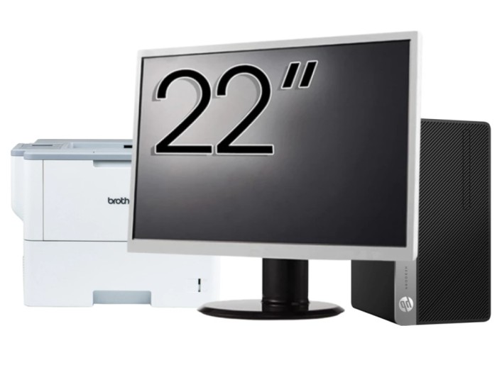 Pachet Calculator Second Hand HP ProDesk 400 G5 MT, Intel Core i5-8500 3.00 - 4.10GHz, 8GB DDR4, 512GB SSD + Monitor 22&amp;quot; + Imprimanta Brother HL-